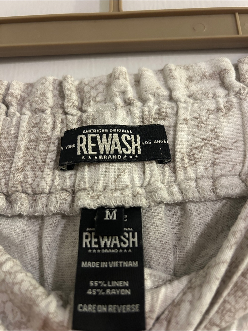 Rewash Neutral Textured Drawstring Wide-Leg - Picture 2 of 4